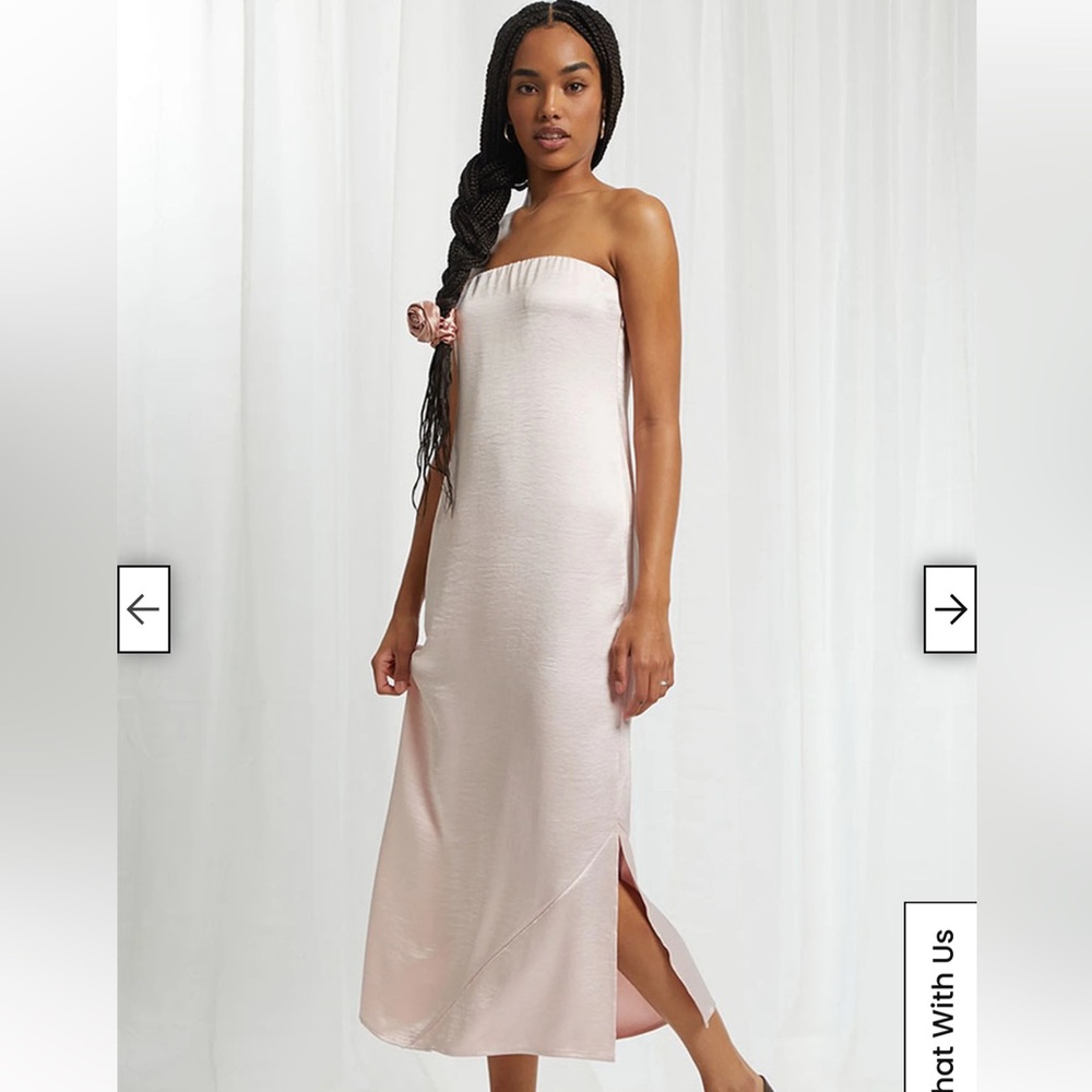 🤍 Beverly & Beck Strapless Satin Dress size Small